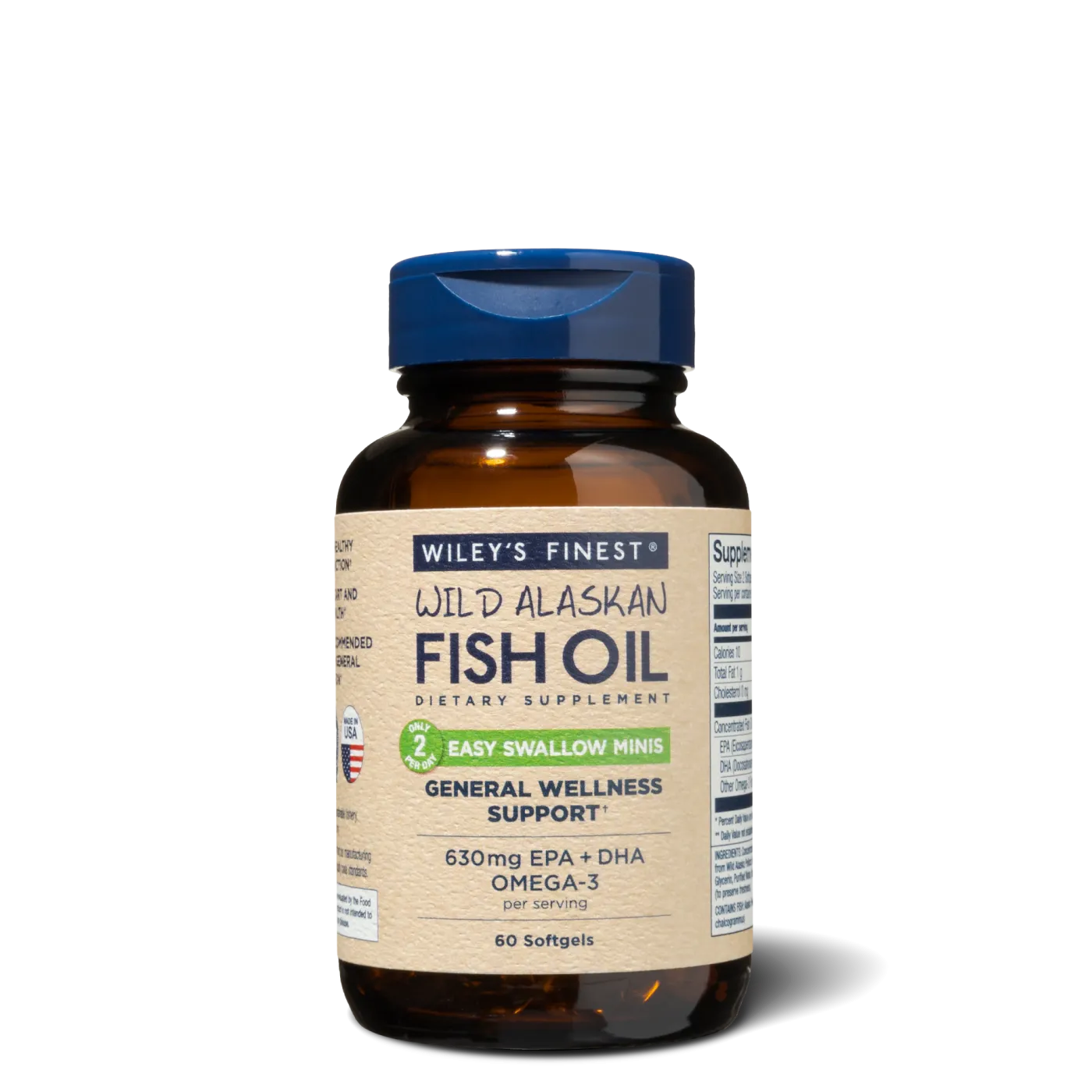 Wiley's Finest Easy Swallow Minis, 60 Softgel-Kapseln mit Omega-3 EPA und DHA aus wildem Alaska-Fisch.