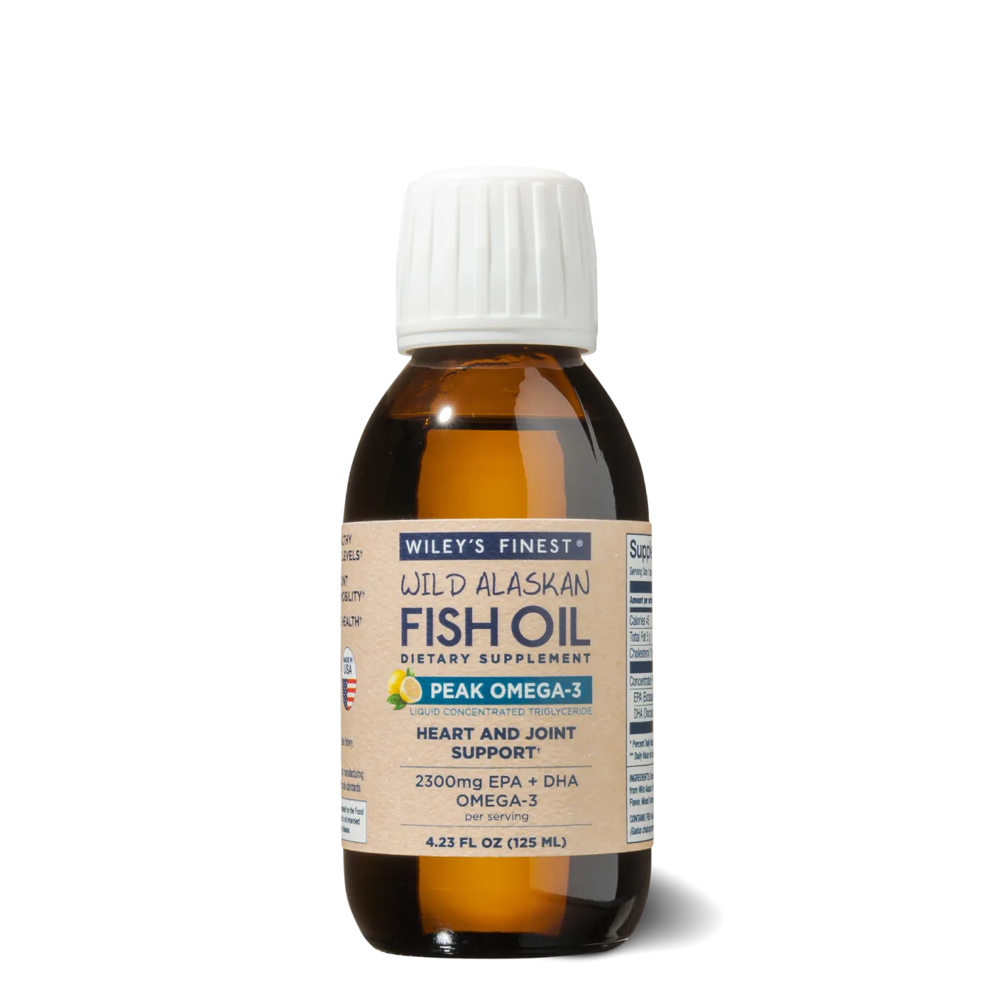 Wiley's Finest Peak Omega-3, omega-3 liquido da 125 ml da pesce selvaggio dell'Alaska.