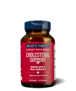 Wiley's Finest Cholesterol Support, 90 Softgel-Kapseln mit Omega-3 und Pflanzensterinen.