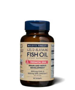 Wiley's Finest Prenatal DHA, 60 Softgel-Kapseln mit Omega-3 DHA für Schwangere und stillende Mütter.
